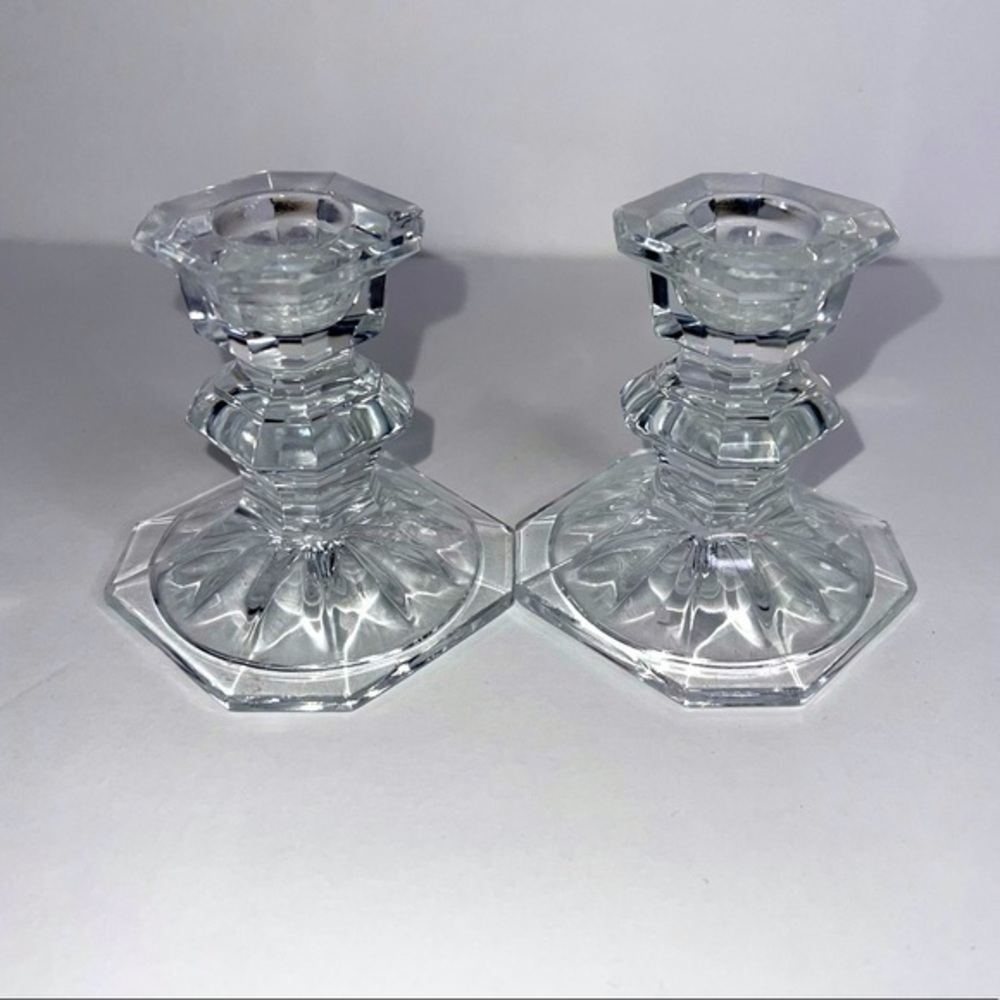 Two Glass Candle Holders Gorgeous Simple